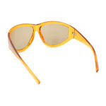 XXL Oversized Trendy Modified Curved Wrap Around Sport Plastic Sunglasses