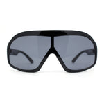 Large Oversized Wrap Curved Top Racer Runway Fashion Plastic Sunglasses