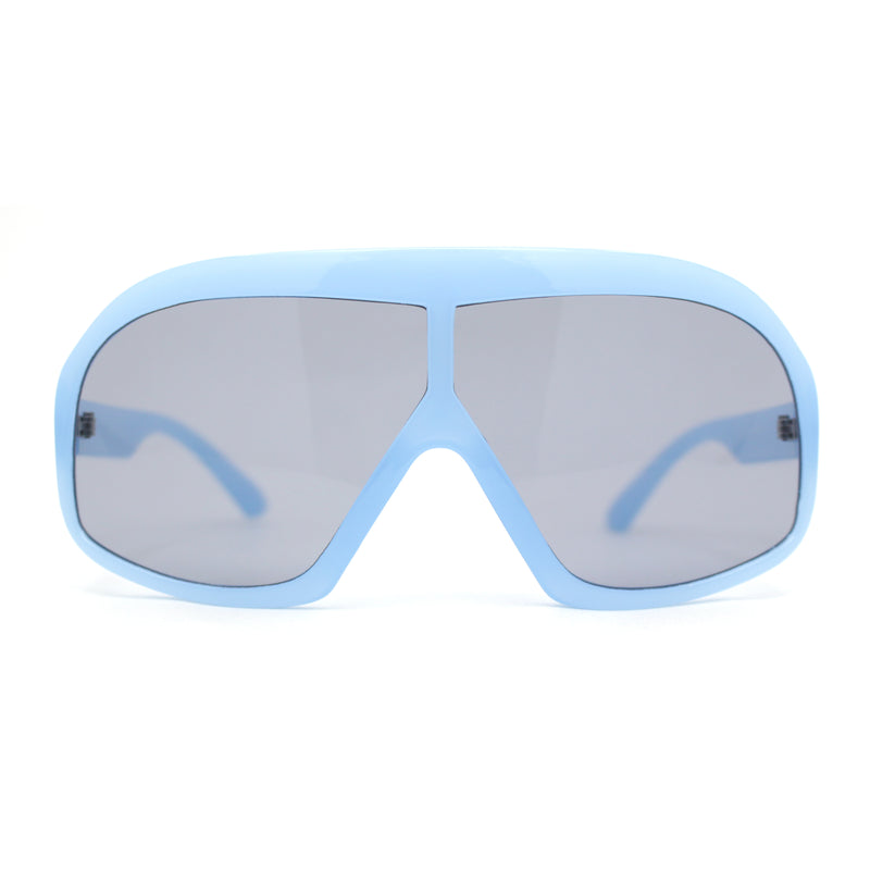 Large Oversized Wrap Curved Top Racer Runway Fashion Plastic Sunglasses