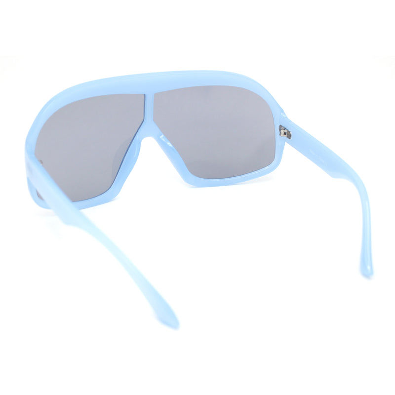 Large Oversized Wrap Curved Top Racer Runway Fashion Plastic Sunglasses