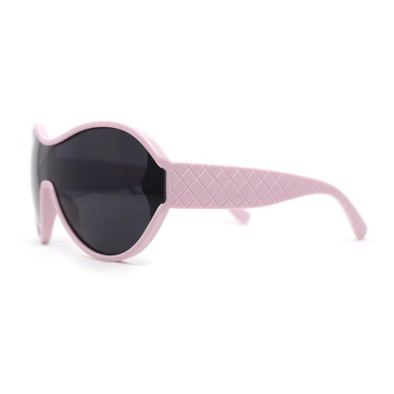 Womens Large Shield Round Elegant Designer Diva Sporty Plastic Sunglasses