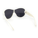 Womens Large Shield Round Elegant Designer Diva Sporty Plastic Sunglasses