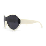 Womens Large Shield Round Elegant Designer Diva Sporty Plastic Sunglasses