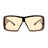 Showy Oversized Shield Super Thick Arm Rectangle Euro Style Sunglasses