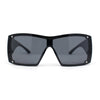 Showy Oversized Shield Super Thick Arm Rectangle Euro Style Sunglasses