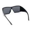Showy Oversized Shield Super Thick Arm Rectangle Euro Style Sunglasses