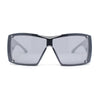 Showy Oversized Shield Super Thick Arm Rectangle Euro Style Sunglasses