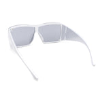 Showy Oversized Shield Super Thick Arm Rectangle Euro Style Sunglasses