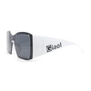 Showy Oversized Shield Super Thick Arm Rectangle Euro Style Sunglasses