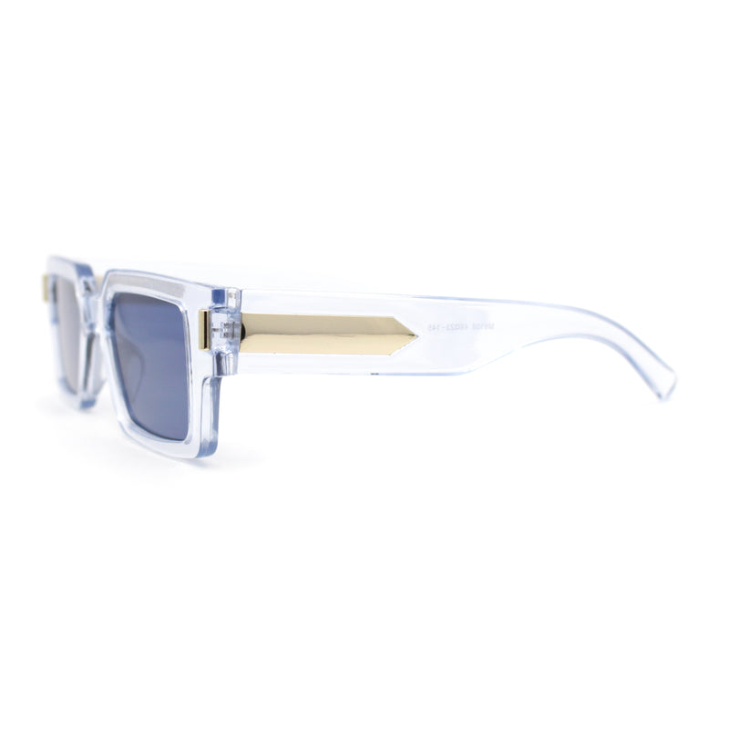 Square Long Rectangle Horn Rim Mod Design Fashion Plastic Sunglasses