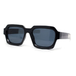 Gentlemanly Rectangle Mod Horn Rim Beveled Plastic Rim Sunglasses