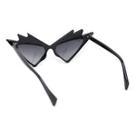 Sparkling Show Girl Silver Foil Bling Glitz Triangle Cat Eye Plastic Sunglasses