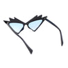 Sparkling Show Girl Silver Foil Bling Glitz Triangle Cat Eye Plastic Sunglasses