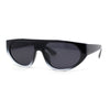 Retro Flat Top Shield Racer Plastic Subtle Cat Eye Sunglasses