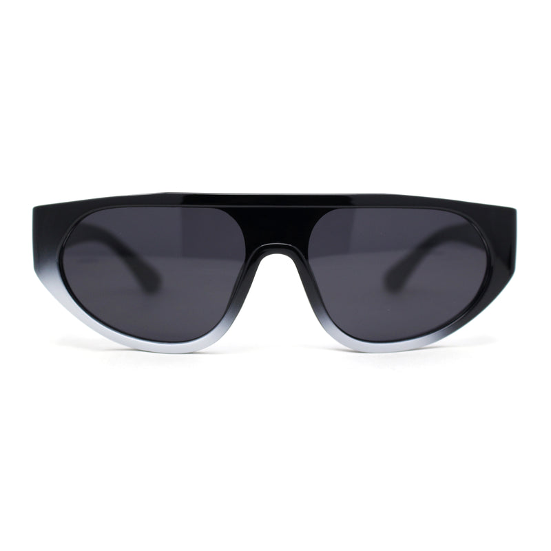 Retro Flat Top Shield Racer Plastic Subtle Cat Eye Sunglasses