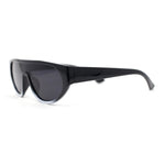 Retro Flat Top Shield Racer Plastic Subtle Cat Eye Sunglasses