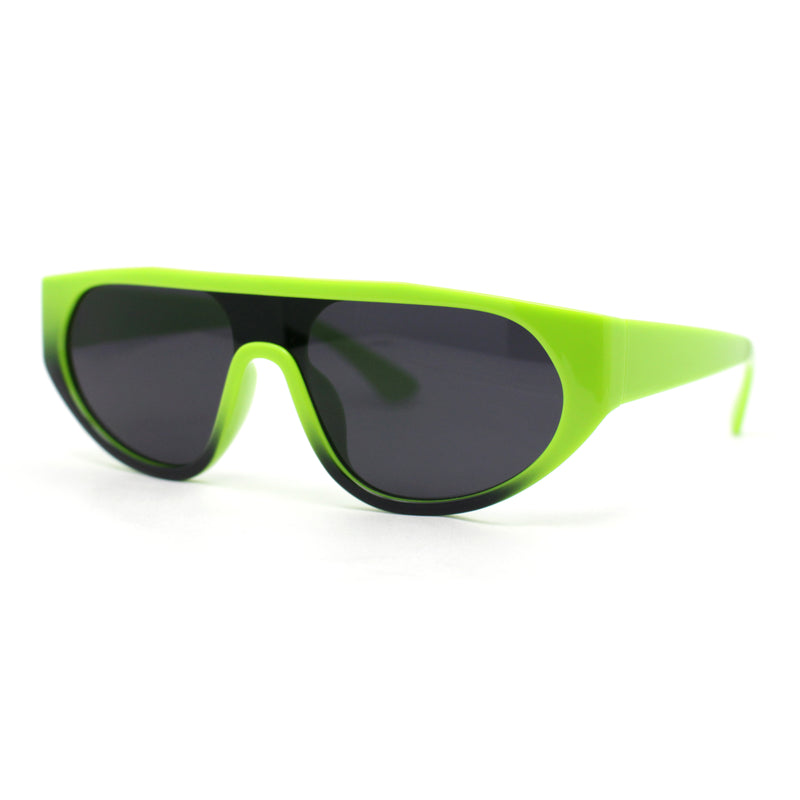 Retro Flat Top Shield Racer Plastic Subtle Cat Eye Sunglasses