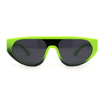 Retro Flat Top Shield Racer Plastic Subtle Cat Eye Sunglasses