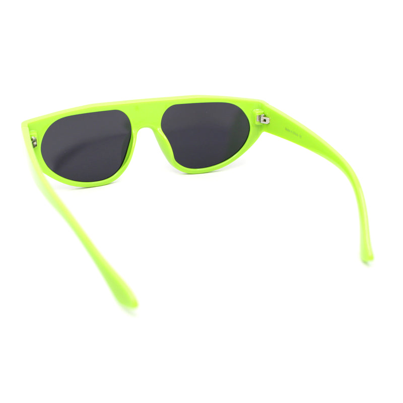 Retro Flat Top Shield Racer Plastic Subtle Cat Eye Sunglasses