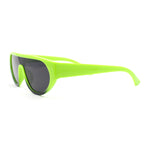 Retro Flat Top Shield Racer Plastic Subtle Cat Eye Sunglasses