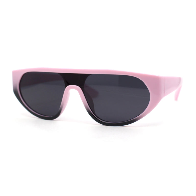 Retro Flat Top Shield Racer Plastic Subtle Cat Eye Sunglasses