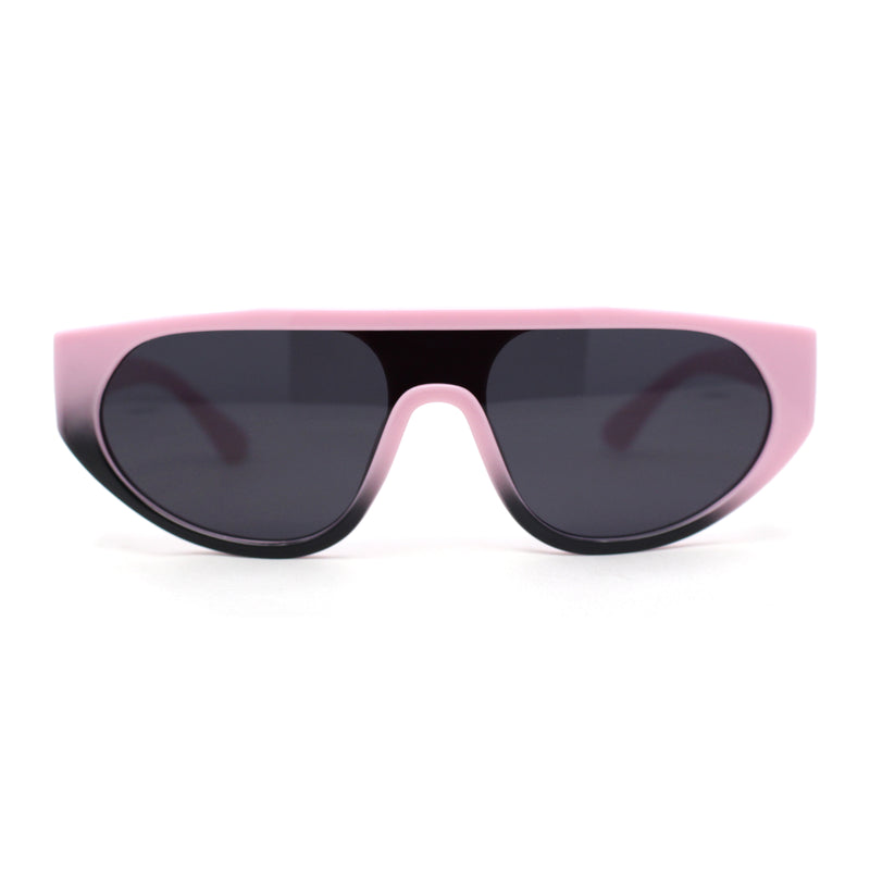 Retro Flat Top Shield Racer Plastic Subtle Cat Eye Sunglasses