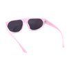 Retro Flat Top Shield Racer Plastic Subtle Cat Eye Sunglasses