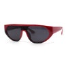 Retro Flat Top Shield Racer Plastic Subtle Cat Eye Sunglasses