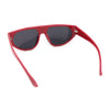 Retro Flat Top Shield Racer Plastic Subtle Cat Eye Sunglasses