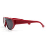 Retro Flat Top Shield Racer Plastic Subtle Cat Eye Sunglasses