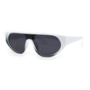 Retro Flat Top Shield Racer Plastic Subtle Cat Eye Sunglasses