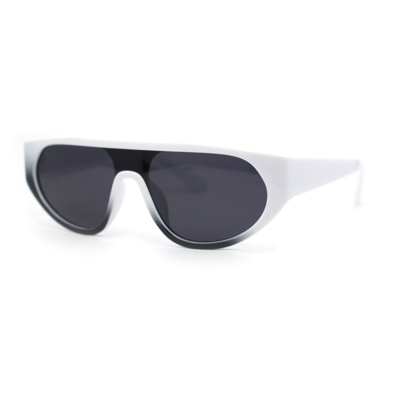 Retro Flat Top Shield Racer Plastic Subtle Cat Eye Sunglasses