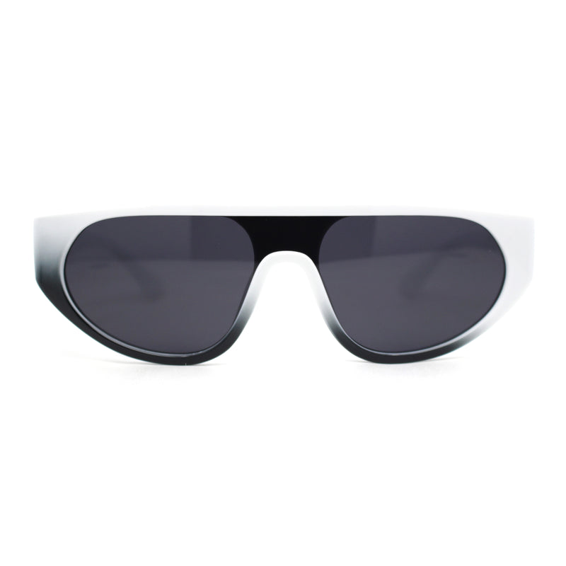 Retro Flat Top Shield Racer Plastic Subtle Cat Eye Sunglasses