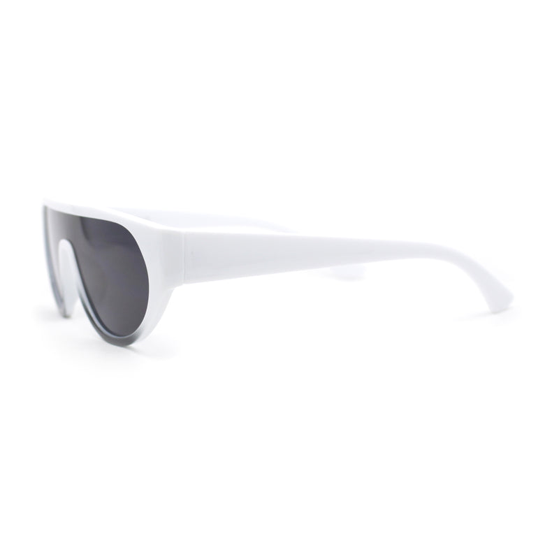 Retro Flat Top Shield Racer Plastic Subtle Cat Eye Sunglasses