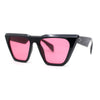 Womens Oversized Gothic Beveled Squared Flat Top Cat Eye Sunglasses