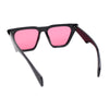 Womens Oversized Gothic Beveled Squared Flat Top Cat Eye Sunglasses
