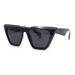 Womens Oversized Gothic Beveled Squared Flat Top Cat Eye Sunglasses