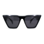 Womens Oversized Gothic Beveled Squared Flat Top Cat Eye Sunglasses