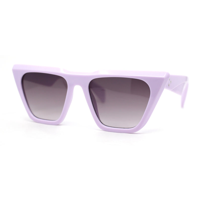 Womens Oversized Gothic Beveled Squared Flat Top Cat Eye Sunglasses