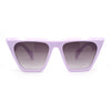 Womens Oversized Gothic Beveled Squared Flat Top Cat Eye Sunglasses