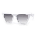 Womens Oversized Gothic Beveled Squared Flat Top Cat Eye Sunglasses