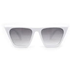 Womens Oversized Gothic Beveled Squared Flat Top Cat Eye Sunglasses