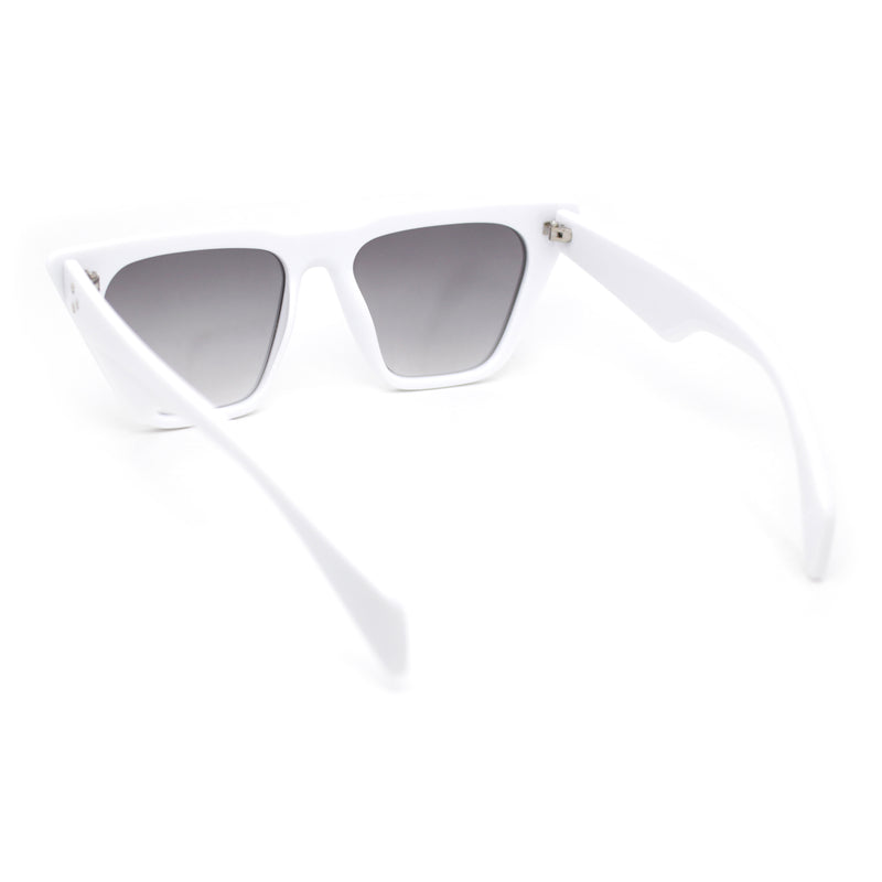 Womens Oversized Gothic Beveled Squared Flat Top Cat Eye Sunglasses