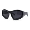 Womens Oversized Trendy Sport Thick Bevel Frame Wrap Plastic Sunglasses