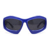 Womens Oversized Trendy Sport Thick Bevel Frame Wrap Plastic Sunglasses