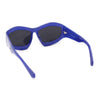 Womens Oversized Trendy Sport Thick Bevel Frame Wrap Plastic Sunglasses