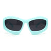 Womens Oversized Trendy Sport Thick Bevel Frame Wrap Plastic Sunglasses