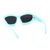 Womens Oversized Trendy Sport Thick Bevel Frame Wrap Plastic Sunglasses