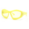 Womens Oversized Trendy Sport Thick Bevel Frame Wrap Plastic Sunglasses