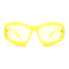 Womens Oversized Trendy Sport Thick Bevel Frame Wrap Plastic Sunglasses